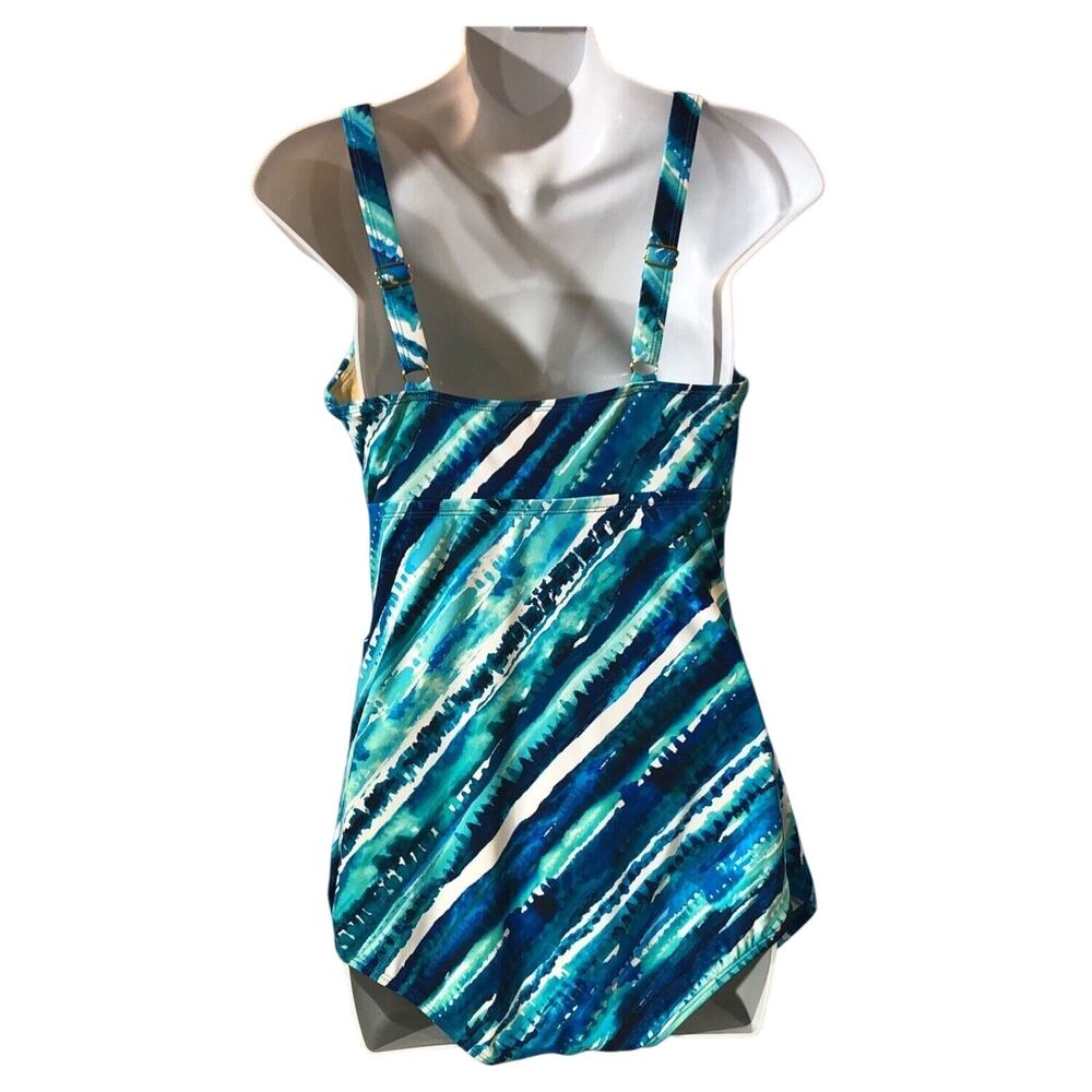 Kim Gravel x Swimsuits For All Womens 10 NEW Sarong One-Piece in Seaside Stripe - Picture 5 of 9